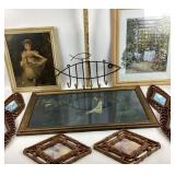 Framed Artwork, Wicker Wall Decor, Metal Art