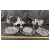 Duralex Glass Plates, Fostoria Heather Sherbet/Cha