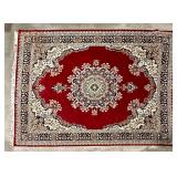 Large red floral rug