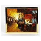 Edward Barton Signed Abstract Oil Painting