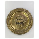 Large brass Ship wall art