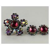 Coro Pink Starburst Cabochon center stone with