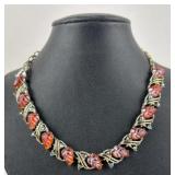 STAR Orange Lucite and Aurora Borealis Rhinestone