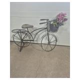 Wrought Iron Bicycle Yard Art With Basket On