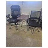 Office Chairs Rolling (2) & Side Table