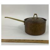 Paul Revere Copper Saucepan With Brass Handle And