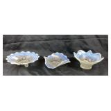 Opalescent Glass Bowls With Scalloped Edges