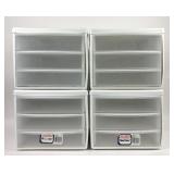 4 Sterilite 3 drawer Storage Organizers