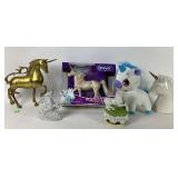 Breyer Skyler Unicorn, Brass Figurine, Plush +