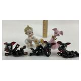 MCM Pink Spaghetti Ceramic Dog, Black Made in