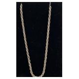 .925 Italy Stamped Sterling Silver Rope Chain,