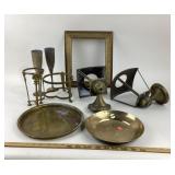 Brass Platters, Candlesticks, Frame, Fixtures