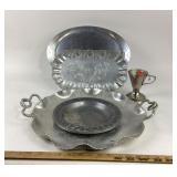 Aluminum Serving Trays, Alphabet Pewter Plate, Cup