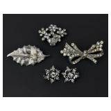 Silver Toned Brooch Collection Vintage