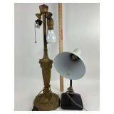Brass Table Lamp With Double Bulb Socket