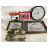 Seiko Wall Clock, Sentry Safe, Framed Art +