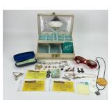 Vintage Jewelry box w/ key & Jewelry Collection