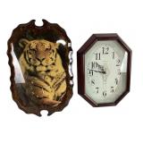 Tiger Motif Wall Clock, Verichron Octagonal Clock