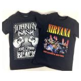 Johnny Cash & Nirvana Band T-shirts S/M
