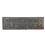 Old aluminum sign Precision Flexopress