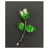 Gold Toned Rose Brooch Pin