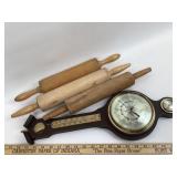 West Germany Barometer Hygrometer & Wooden Rolling