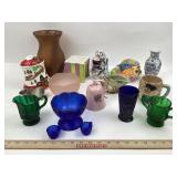 Japanese Disney Mug, Cobalt Blue Glass, Chinese Bu