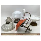 Lamp Shades: Frosted & Ribbed Milk Glass, Orange D