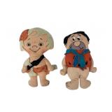 Knickerbocker Flintstones Plush Dolls Fred, Pebble