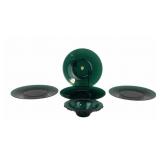 Tiffin Emerald Green Glass Plates and Bowl