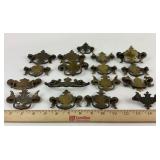 Vintage Brass Cabinet/ Furniture Hardware 16 pc