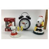 Peanuts Snoopy Figures, Clock, Charlie Brown Ornam