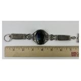 Large Sterling & labradorite bracelet. Total