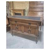 Flip Top Rolling Buffet Or Sideboard - One Drawer