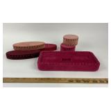 Velvet Jewelry Display Cases With Stud Accents