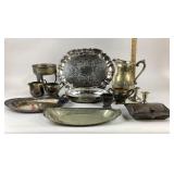 Silver-Plated Serveware Trays, Pitchers, Candlesti