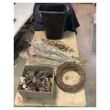 Decorative Wreath, Pinecones, Artificial Stems