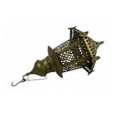 Brass Hanging Lantern With Pierced Design