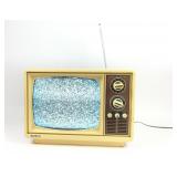 Quasar Black And White TV- powers on