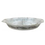 Pyrex Black Scroll Divided Dish