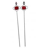 Red Glass Ladybug Yard Stakes