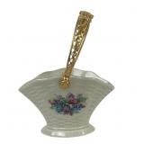 Lenox Porcelain Basket With Floral Design