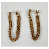 14k Stamped Gold Chain earrings, 1.53g TW
