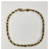 Silk Rope 14K Stamped Gold chain with diamond