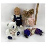 B. Leman Doll, Baseball Bear, Ukrainian Folk Dolls