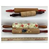 Rolling Pins; Owl Stamp, Porcelain Apple Orchard,