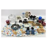 Kitchen Decor: Cast Iron Cow pan, Glass Pumpkin, P