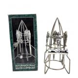 Silver Plated Astronaut Bar Set, Rocketship stand