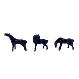 Cobalt Blue Porcelain Horse Figurines