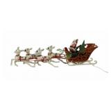 Santa Sleigh With Four Reindeer Figurine